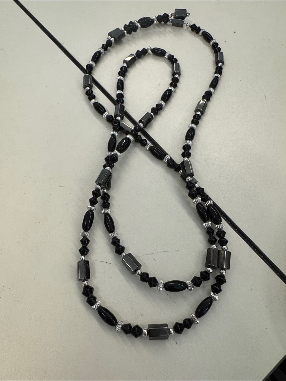 Elegant Black Bead Layered Necklace - Classic Women's Jewelry